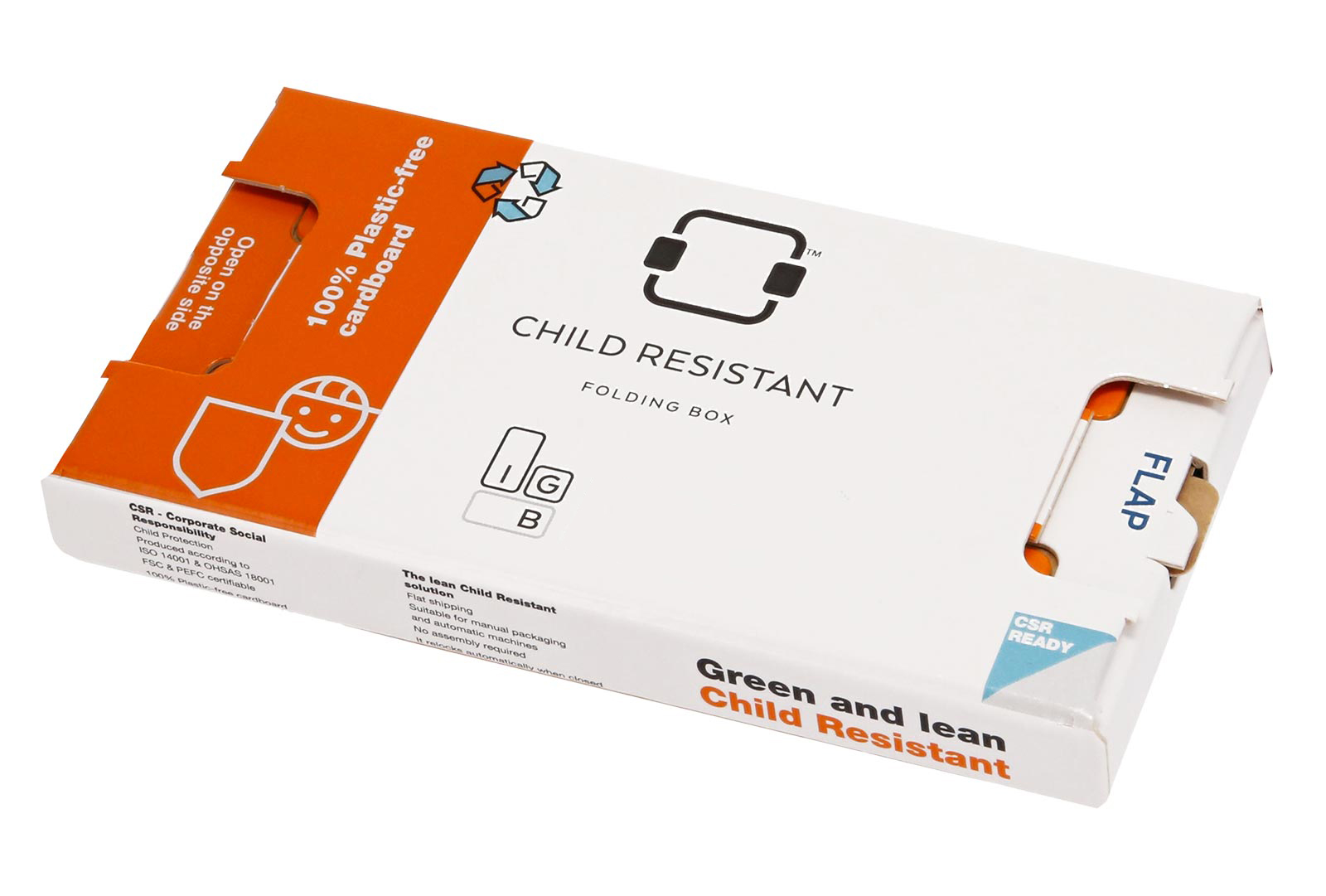 Child Resistant Folding Box, pharmaceutical packaging IGB